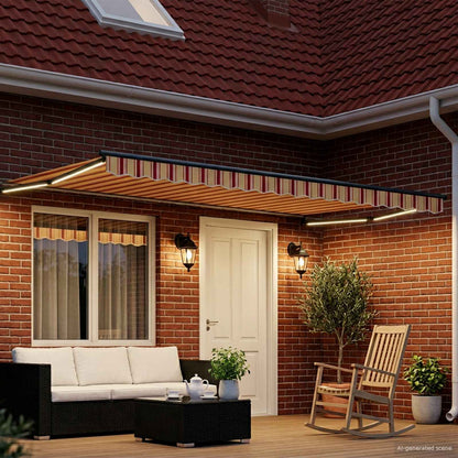 Tenda retrattile manuale con LED Multicolore 4,5 × 3 m | homemem39