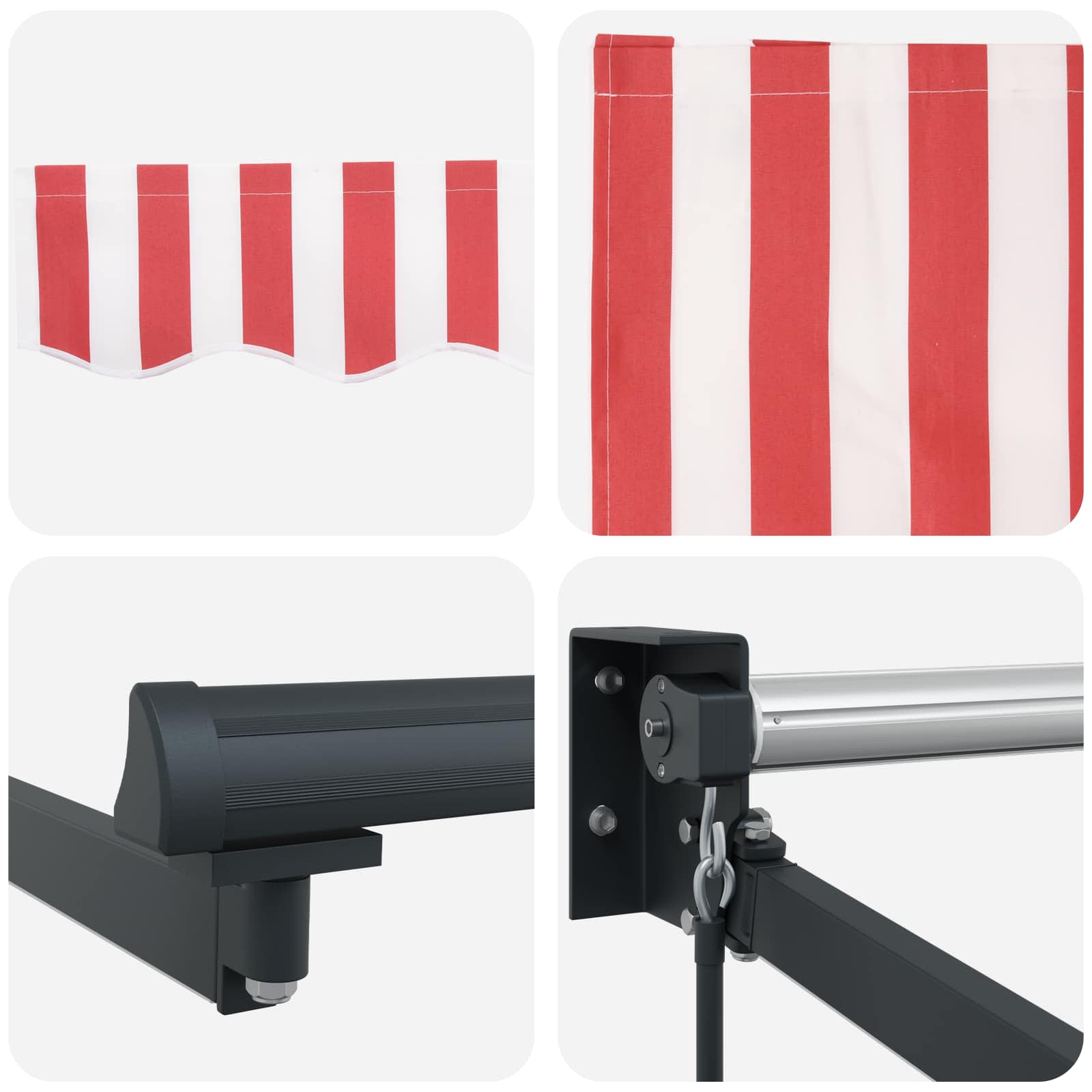 Tenda retrattile manuale con LED 4,5 × 3 m | homemem39