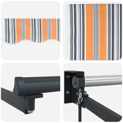 Tenda retrattile manuale con LED 4,5 × 3 m | homemem39
