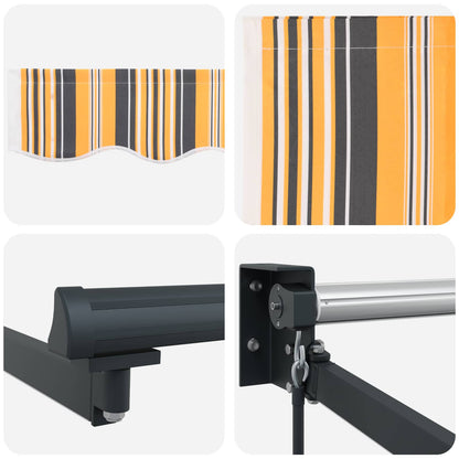 Tenda retrattile manuale con LED 4,5 × 3 m | homemem39