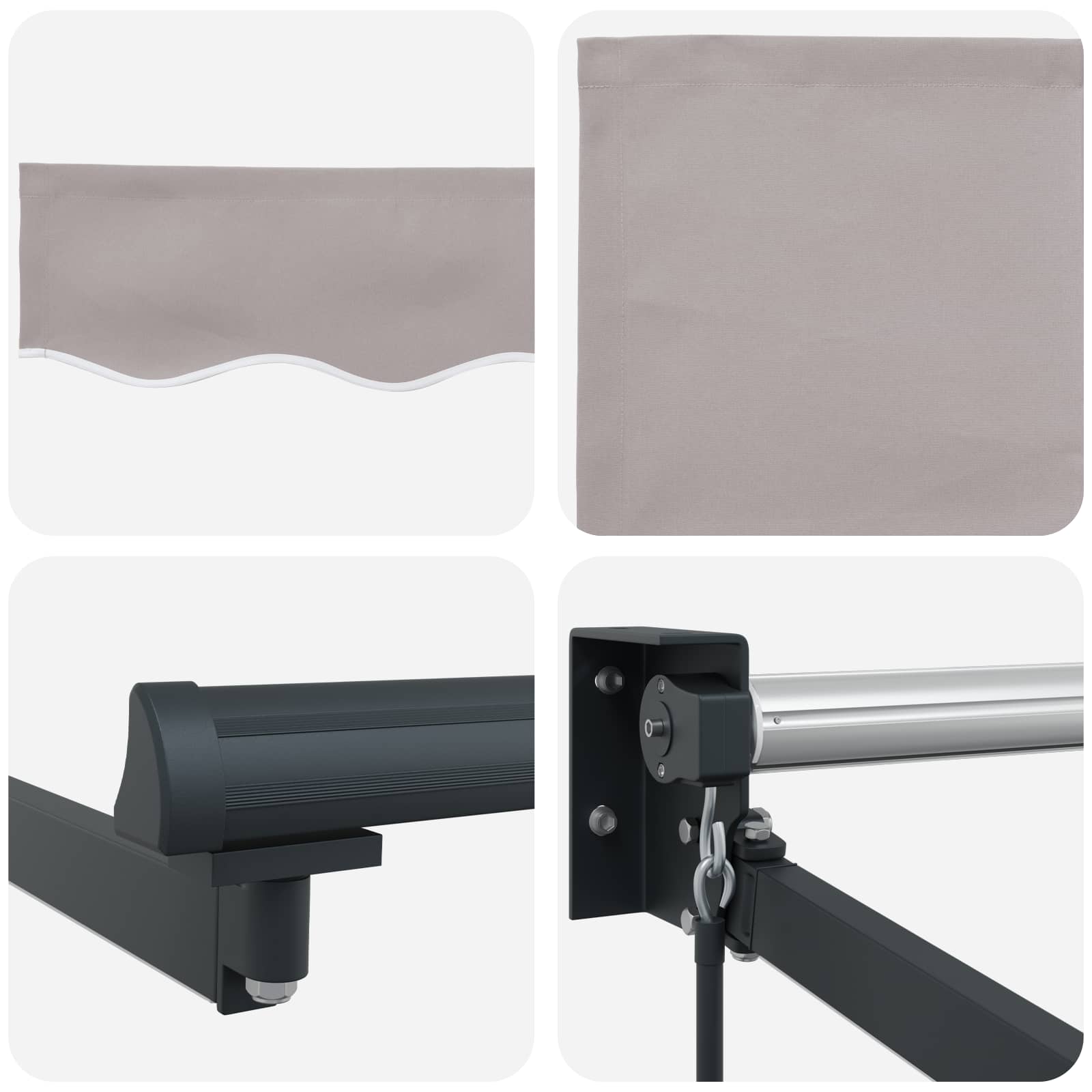 Tenda retrattile manuale con LED 4,5 × 3 m | homemem39