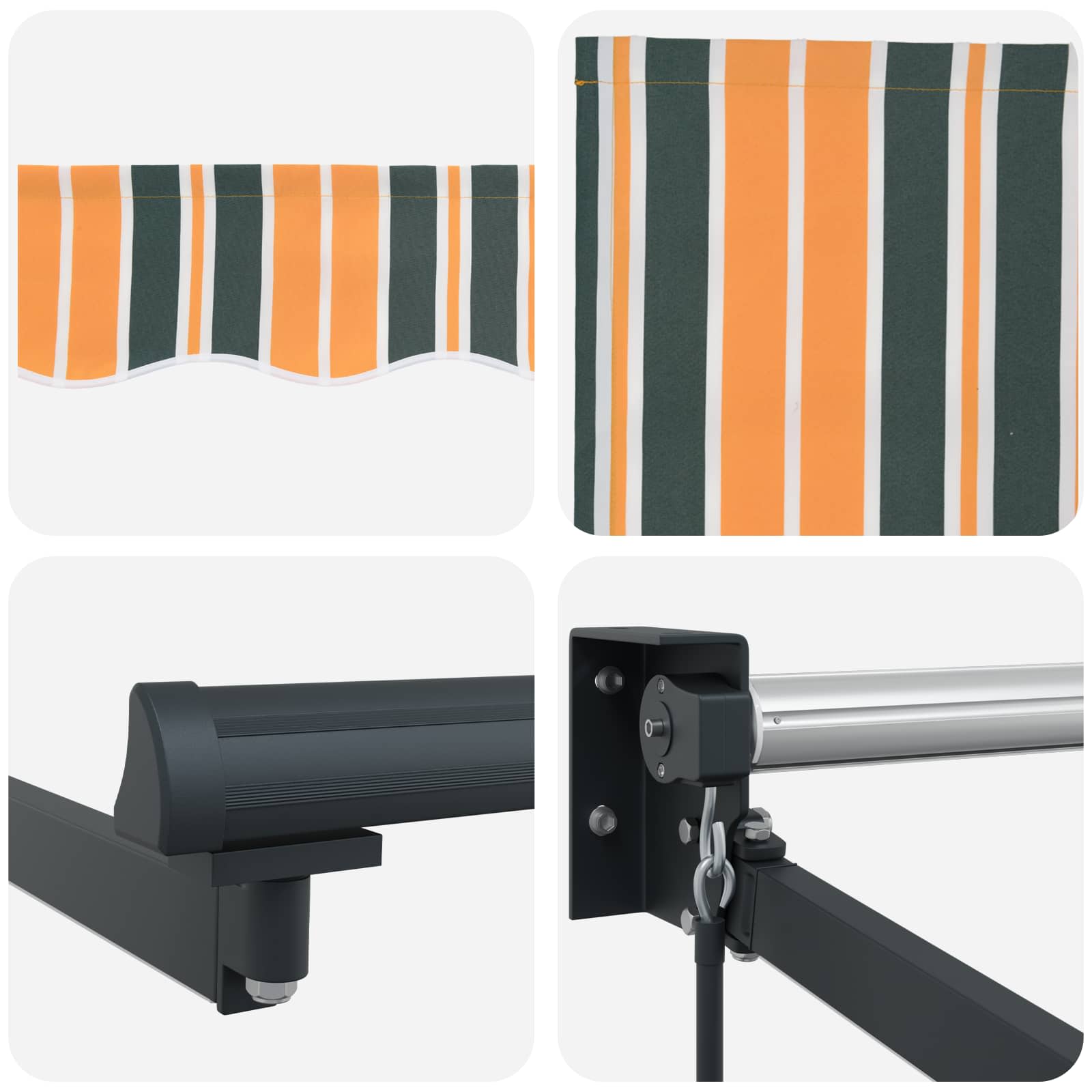 Tenda retrattile manuale con LED 4,5 × 3 m | homemem39