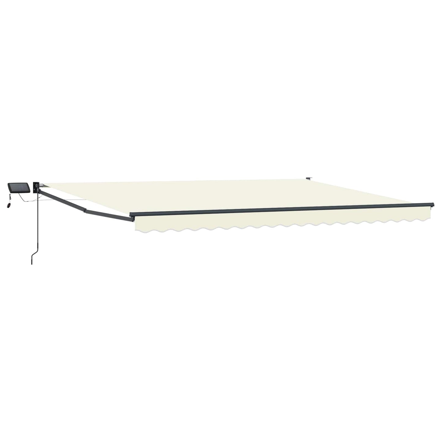 Tenda retrattile manuale con LED Crema e Antracite 5 x 3 m