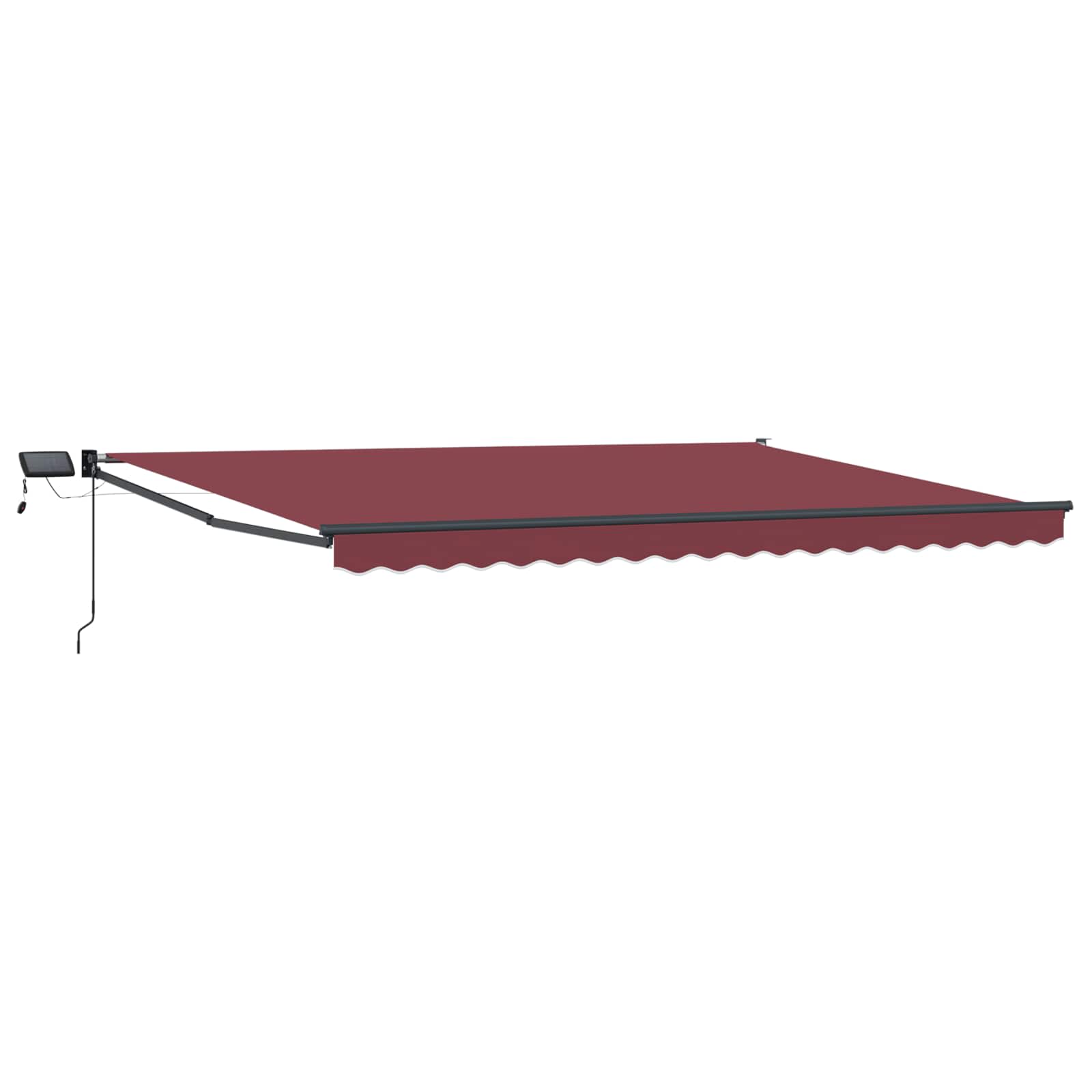 Tenda retrattile manuale con LED Borgogna e Antracite 5 x 3 m | homemem39