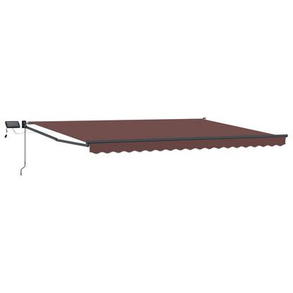 Tenda retrattile manuale con LED Marrone e Antracite 5 x 3 m | homemem39
