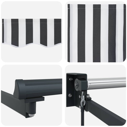 Tenda retrattile manuale con LED Antracite e Bianco 5 x 3 m | homemem39