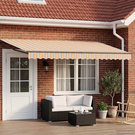 Tenda retrattile manuale con LED 5 x 3 m | homemem39