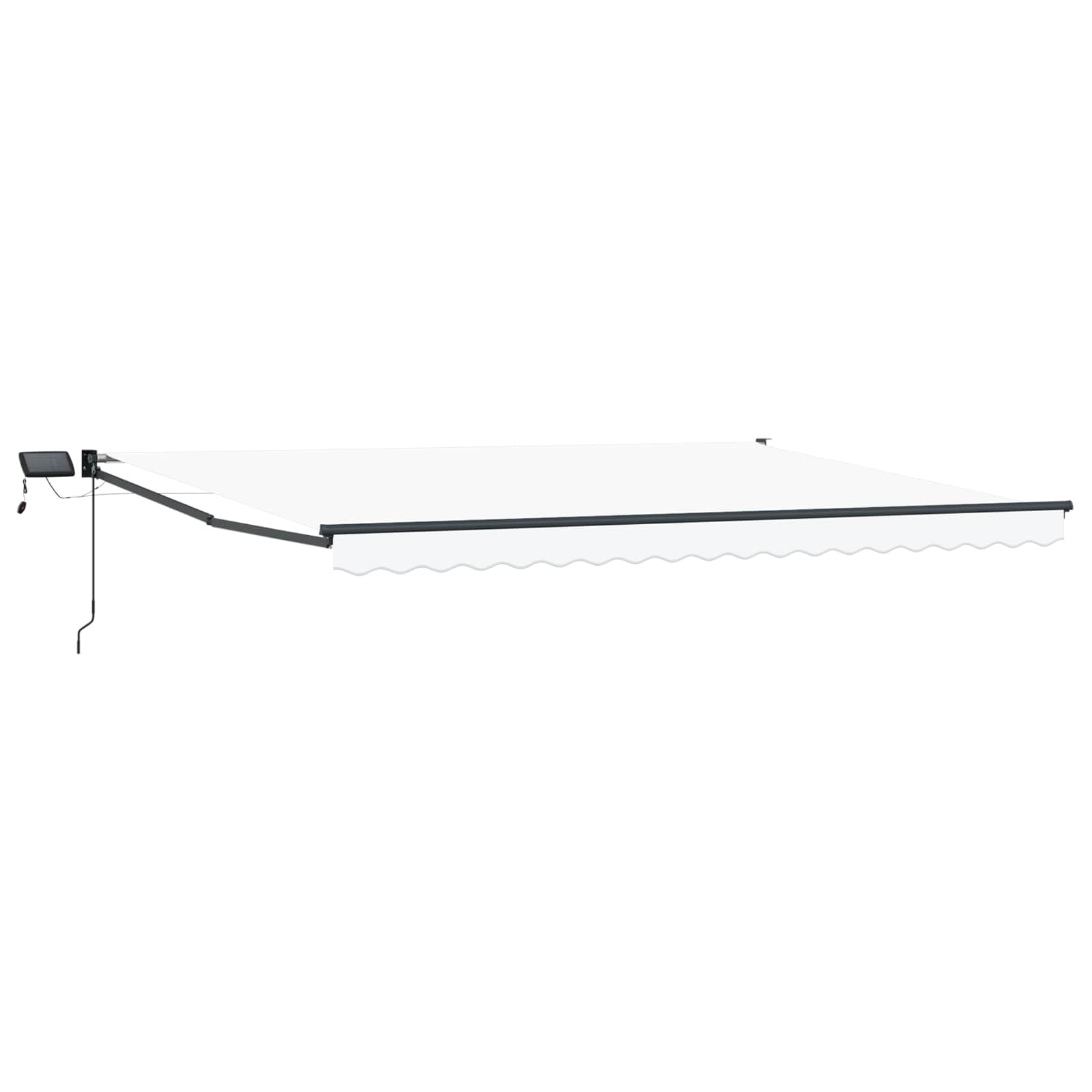 Tenda retrattile manuale con LED Bianco e Antracite 5 x 3 m | homemem39