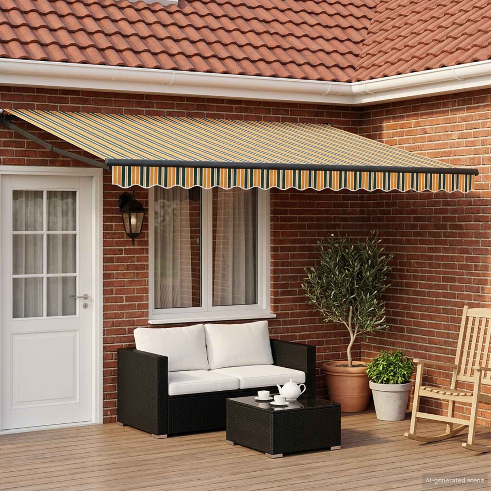 Tenda retrattile manuale con LED 5 x 3 m | homemem39