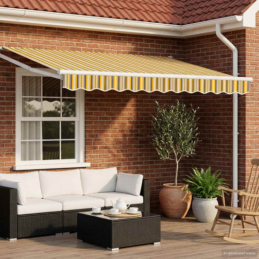 Tettuccio Elettrico Retrattile Giallo e Grigio 2,5 x 2 m | homemem39