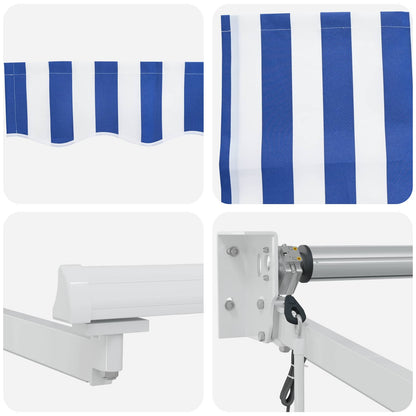 Tettuccio Elettrico Retrattile Blu e Bianco 3,5 x 2 m | homemem39