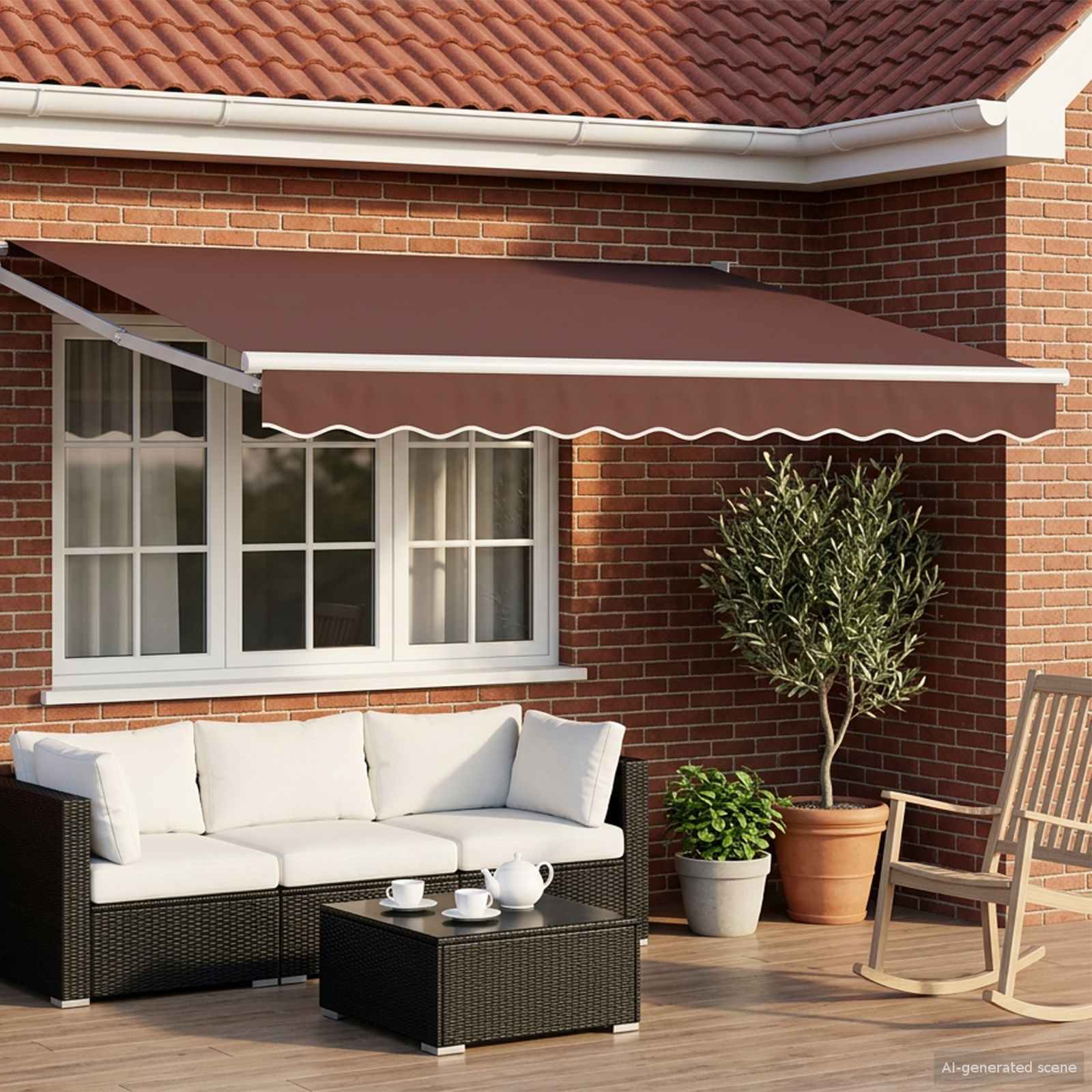 Tettuccio Elettrico Retrattile Marrone 3,5 x 2 m | homemem39