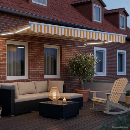 Tettuccio Elettrico Retrattile Giallo e Bianco 3 x 2,5 m
