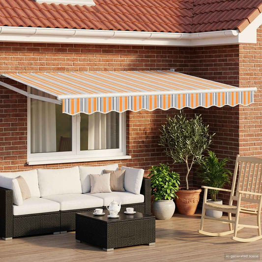 Tettuccio Elettrico Retrattile Blu e Arancione 3 x 2,5 m | homemem39