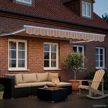 Tettuccio Elettrico Retrattile Blu e Arancione 3 x 2,5 m | homemem39