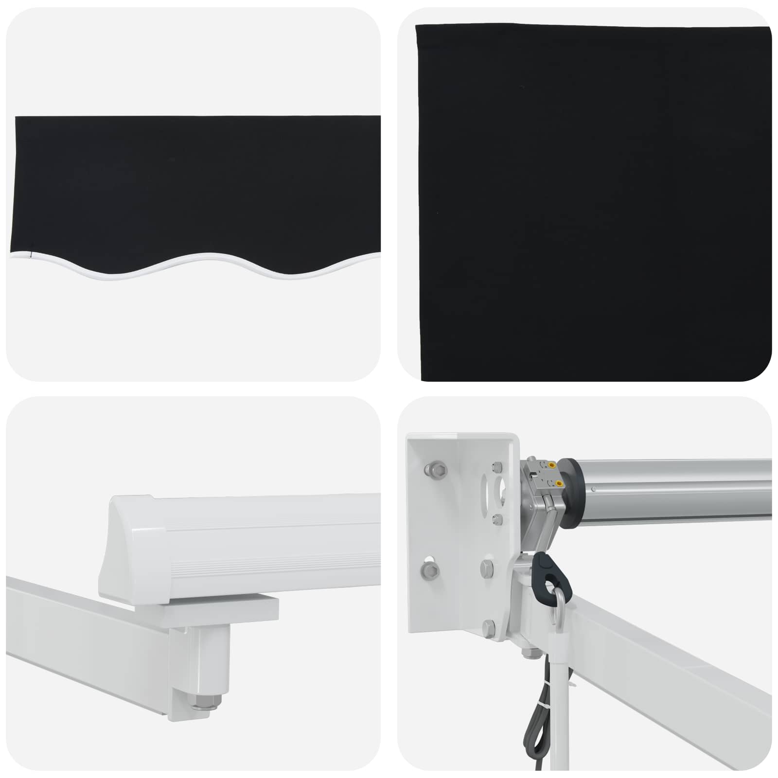 Tettuccio Elettrico Retrattile Nero 3 x 2,5 m | homemem39