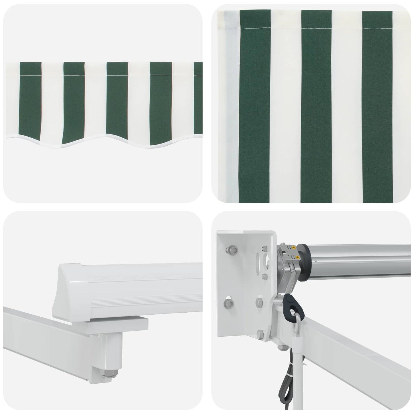 Tettuccio Elettrico Retrattile Verde e Bianco 3 x 2,5 m | homemem39