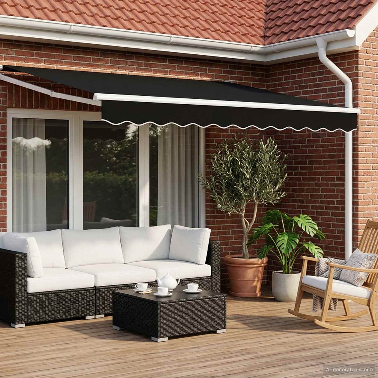 Tettuccio Elettrico Retrattile Nero 3,5 x 2,5 m | homemem39