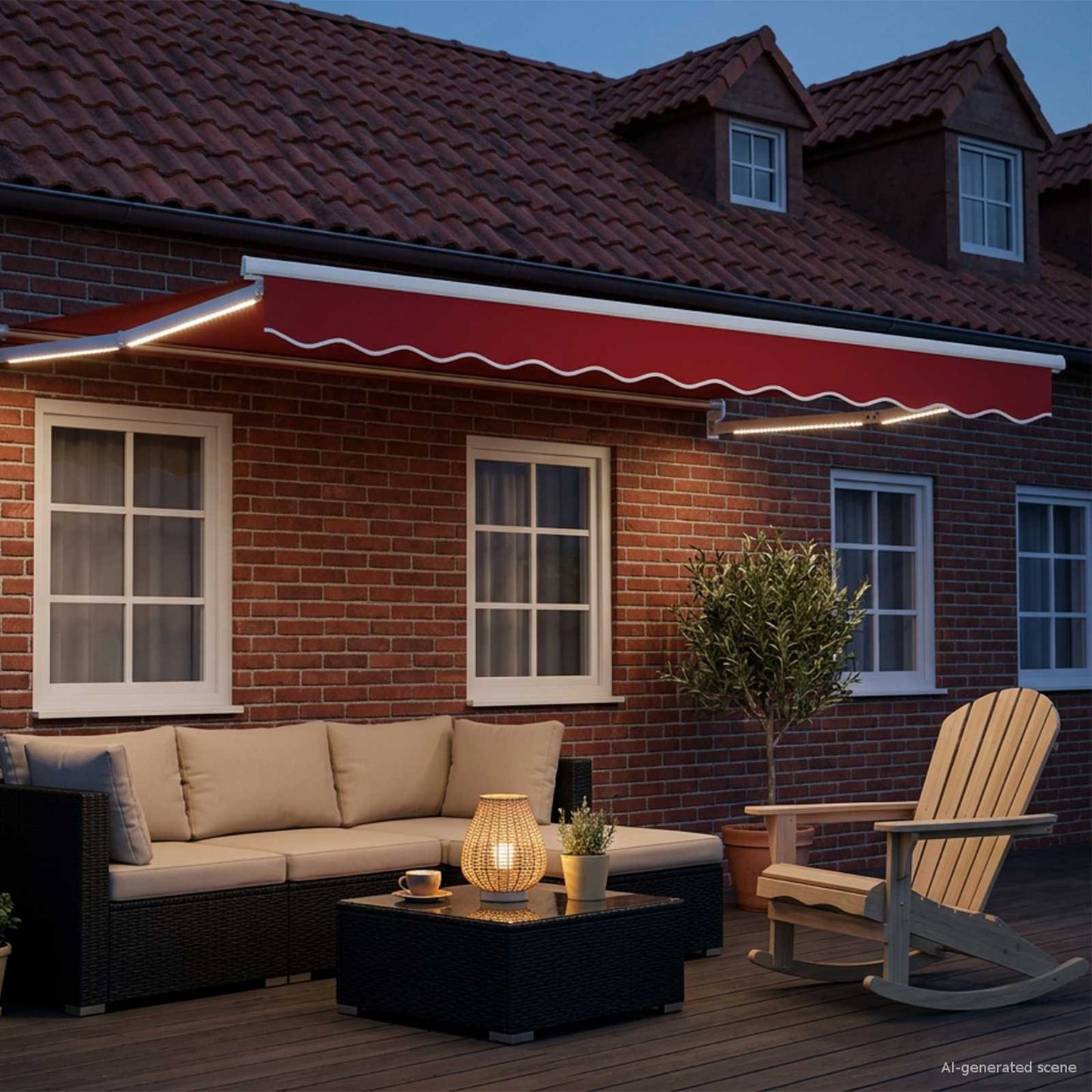 Tettuccio Elettrico Retrattile Rosso 3,5 x 2,5 m | homemem39