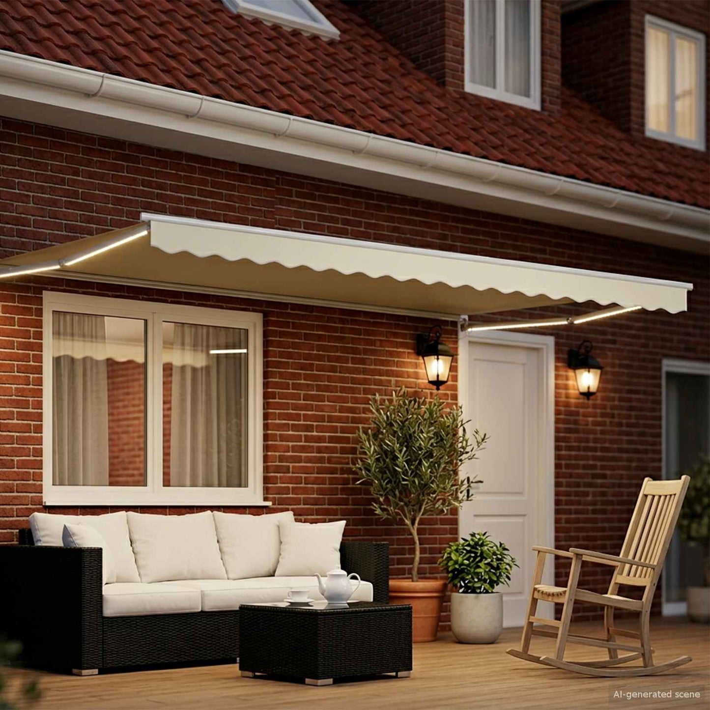 Tettuccio Elettrico Retrattile Crema 4 × 3 m | homemem39