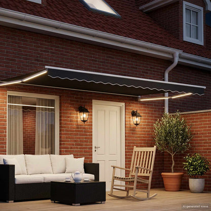 Tettuccio Elettrico Retrattile Antracite 4 × 3 m | homemem39