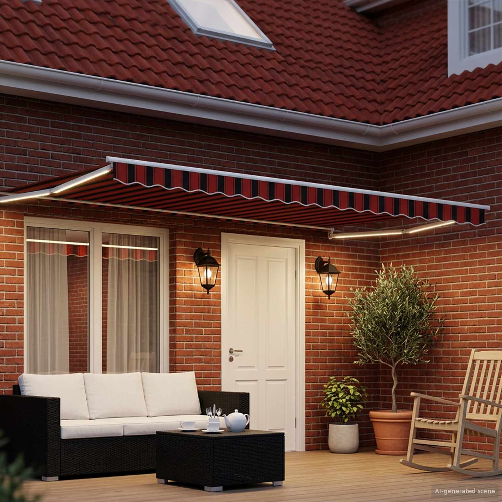 Tettuccio Elettrico Retrattile Arancione e Marrone 4 × 3 m | homemem39
