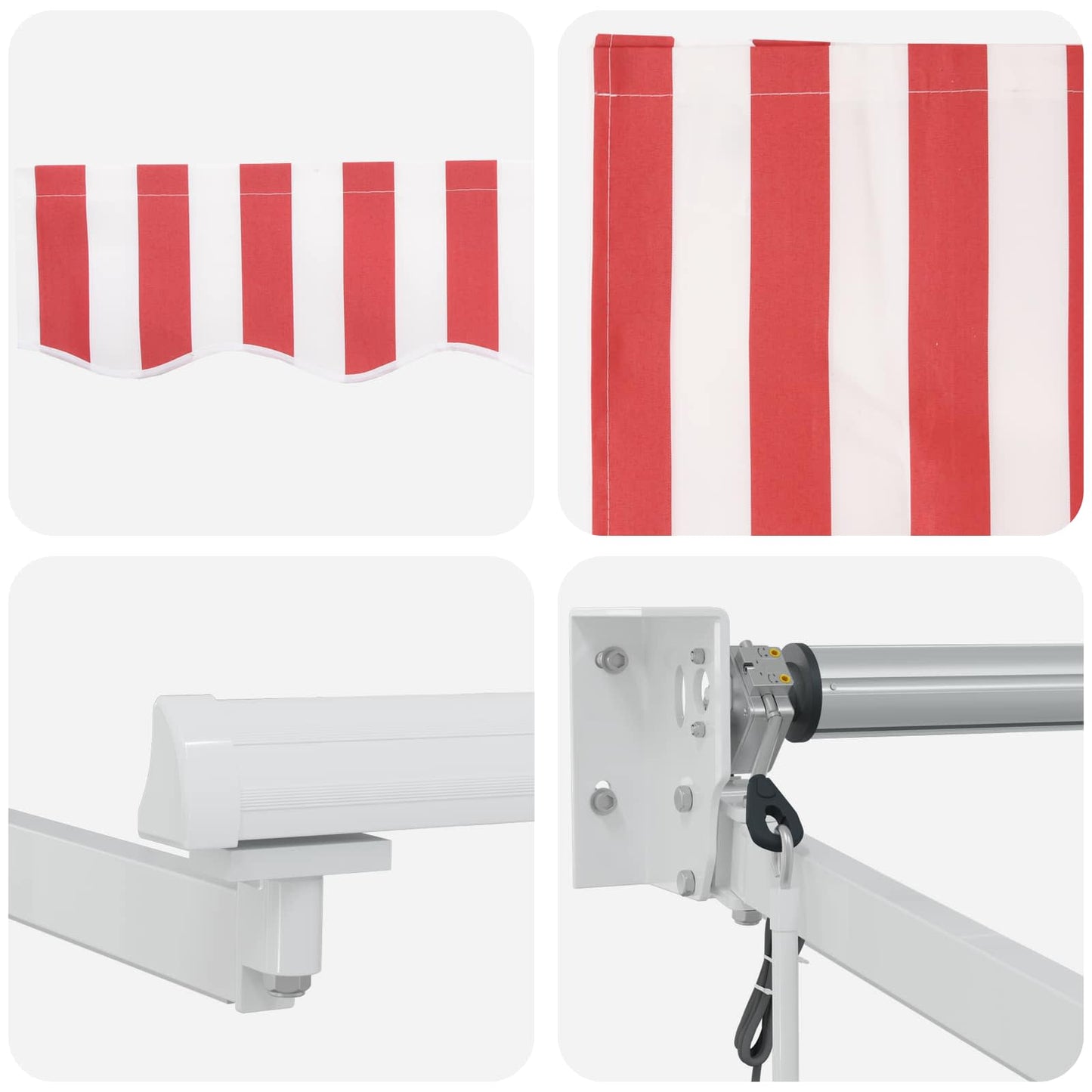 Tettuccio Elettrico Retrattile Rosso e Bianco 4,5 × 3 m | homemem39