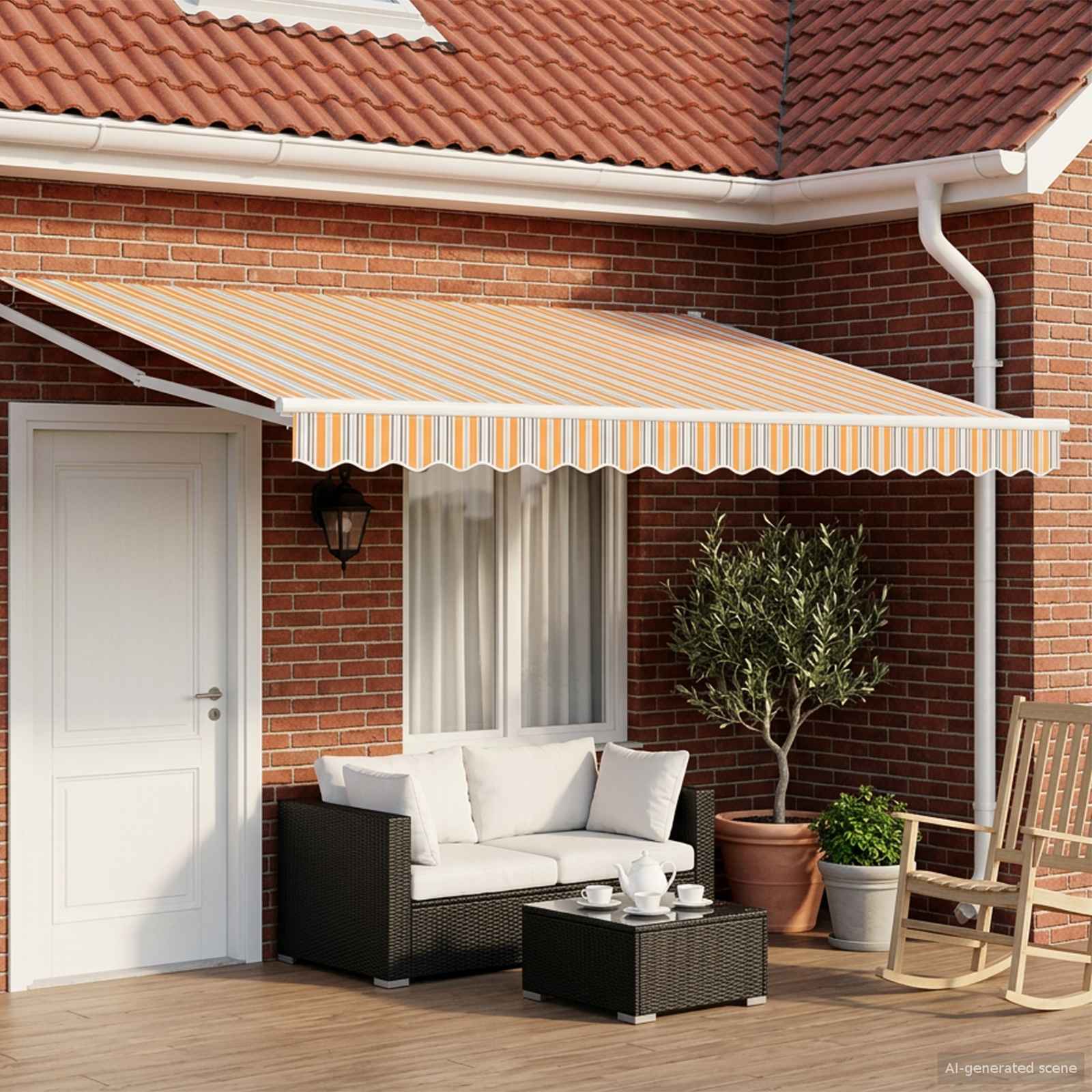 Tettuccio Elettrico Retrattile Blu e Arancione 4,5 × 3 m | homemem39