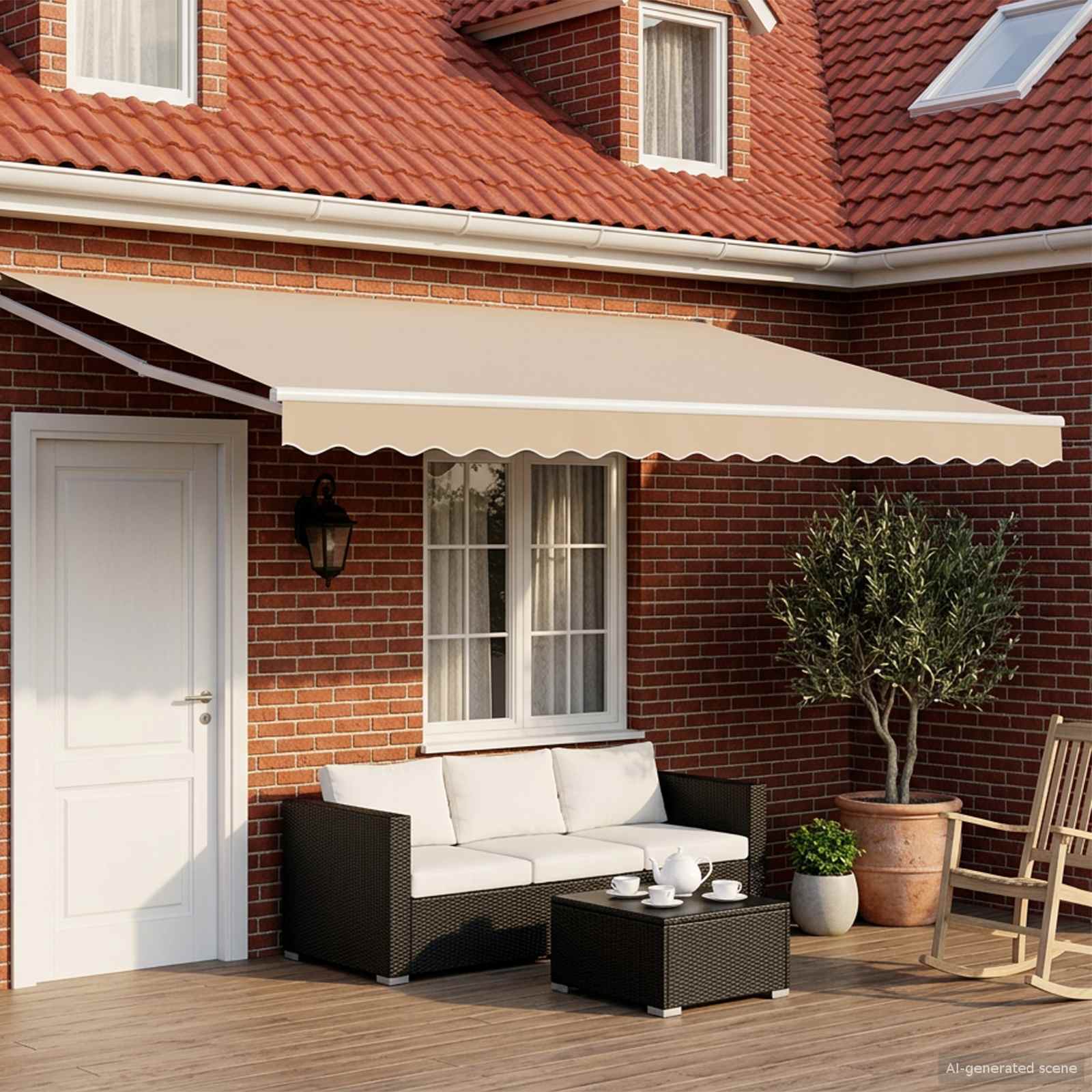 Tettuccio Elettrico Retrattile Beige 4,5 × 3 m | homemem39