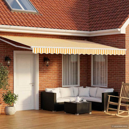 Tettuccio Elettrico Retrattile Arancione e bianco 5 x 3 m | homemem39