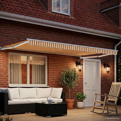 Tettuccio Elettrico Retrattile Arancione e bianco 5 x 3 m | homemem39