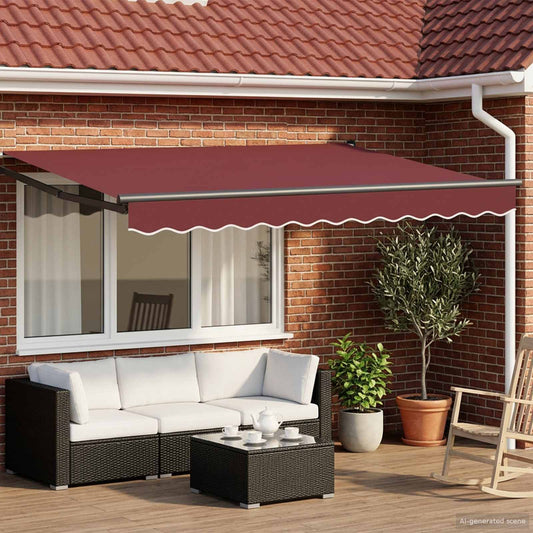 Tettuccio Elettrico Retrattile Rosso Borgogna 3,5 x 2 m | homemem39