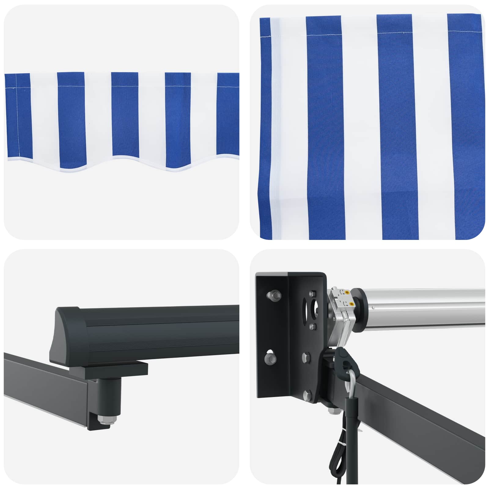 Tettuccio Elettrico Retrattile Blu e Bianco 4 x 2 m | homemem39