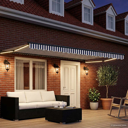 Tettuccio Elettrico Retrattile Blu e Bianco 4 x 2 m | homemem39