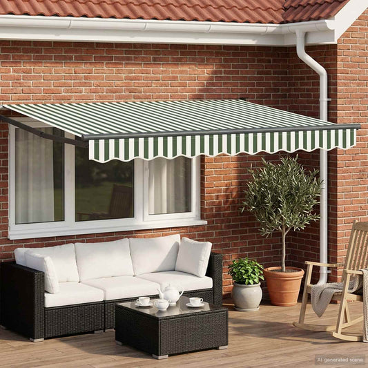 Tettuccio Elettrico Retrattile Verde e Bianco 3 x 2,5 m | homemem39