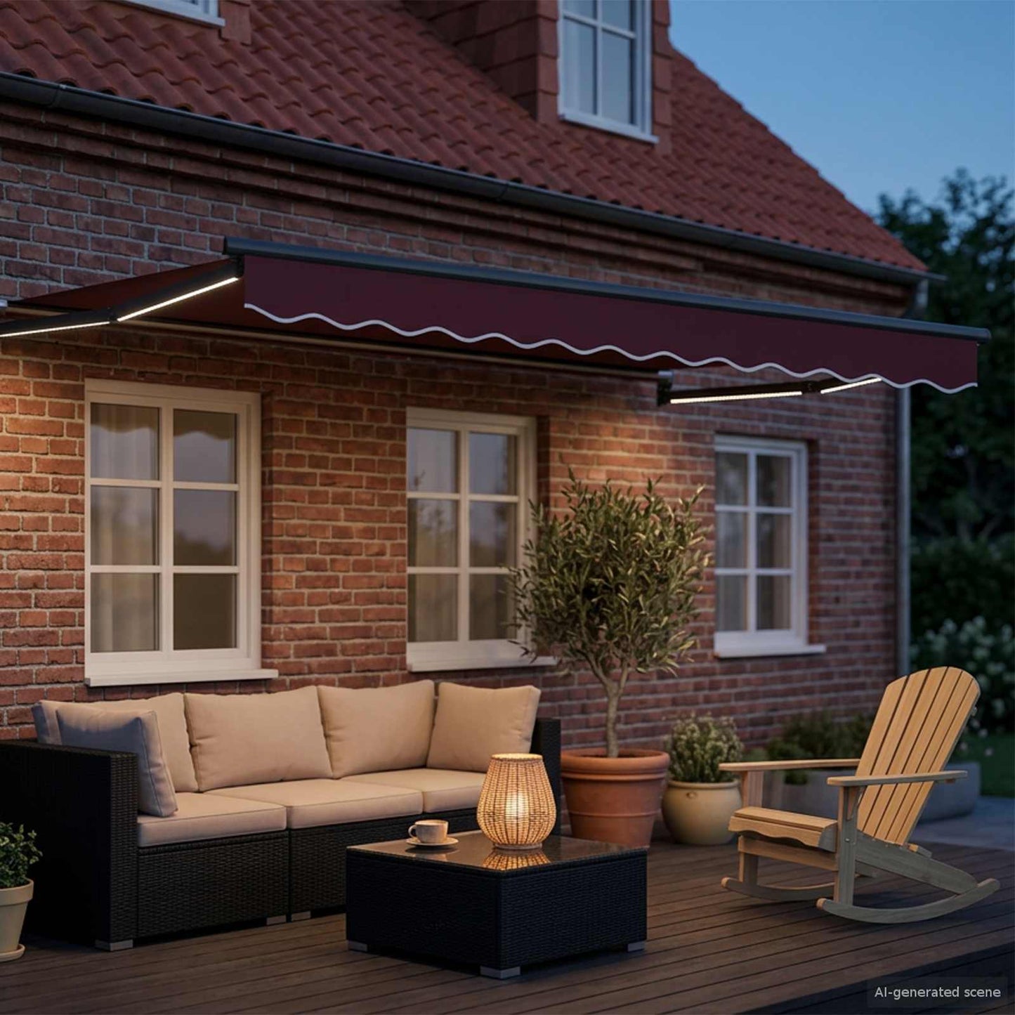 Tettuccio Elettrico Retrattile Rosso Borgogna 3,5 x 2,5 m | homemem39