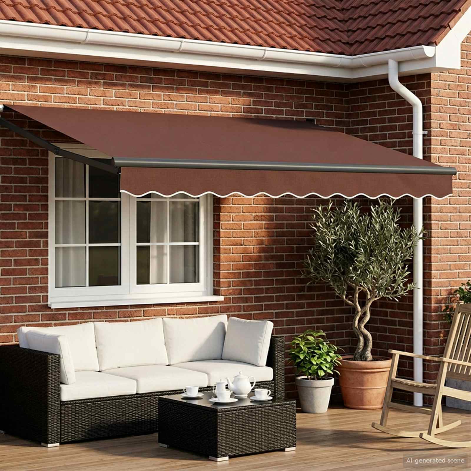 Tettuccio Elettrico Retrattile Marrone 3,5 x 2,5 m | homemem39