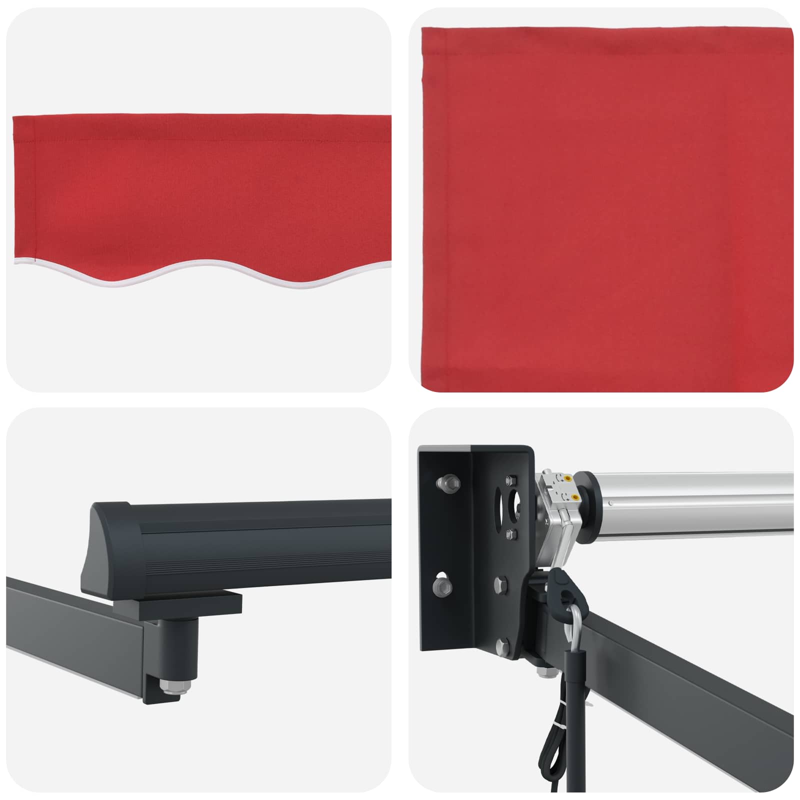 Tettuccio Elettrico Retrattile Rosso 3,5 x 2,5 m | homemem39