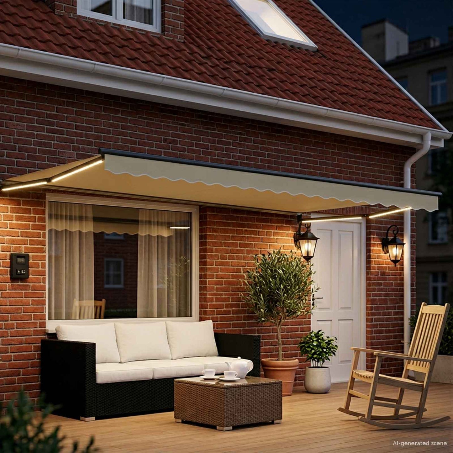 Tettuccio Elettrico Retrattile Crema 4 × 3 m | homemem39