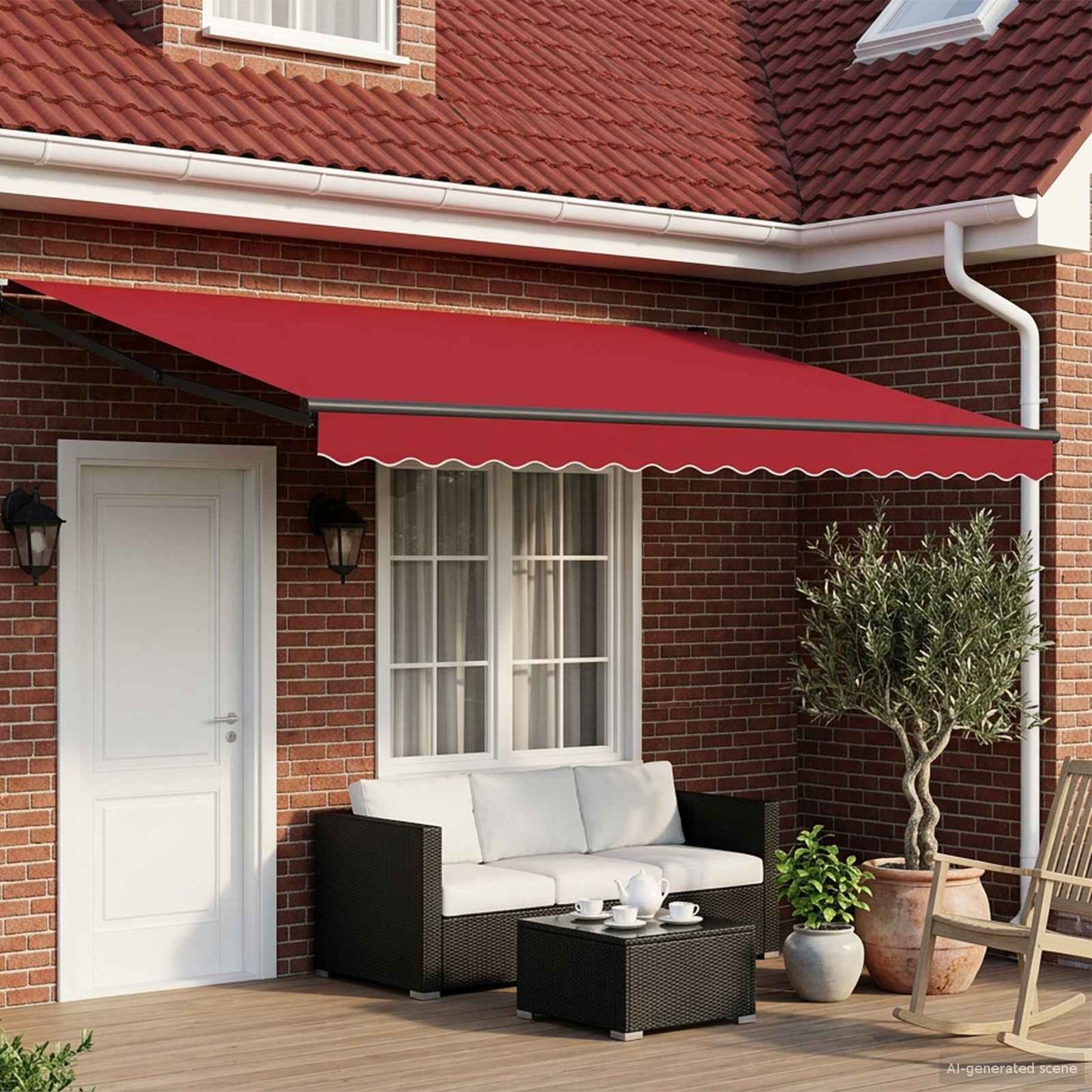 Tettuccio Elettrico Retrattile Rosso 4 × 3 m | homemem39