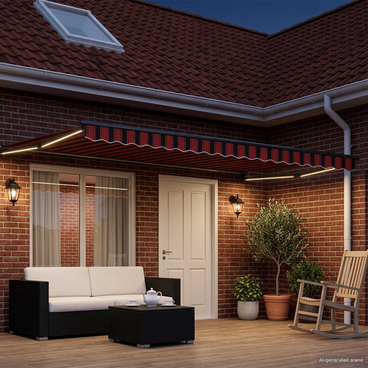 Tettuccio Elettrico Retrattile Arancione e Marrone 4,5 × 3 m | homemem39