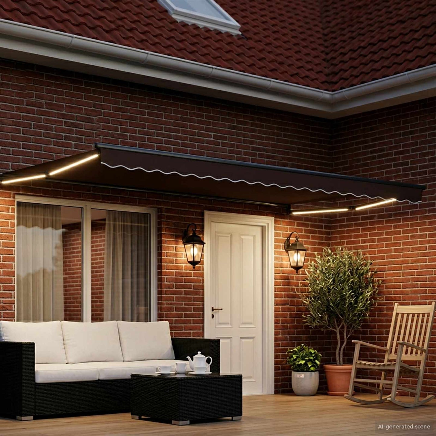 Tettuccio Elettrico Retrattile Marrone 4,5 × 3 m | homemem39