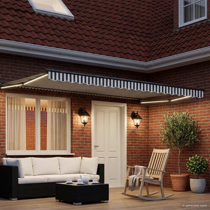 Tettuccio Elettrico Retrattile Antracite e Bianco 4,5 × 3 m | homemem39
