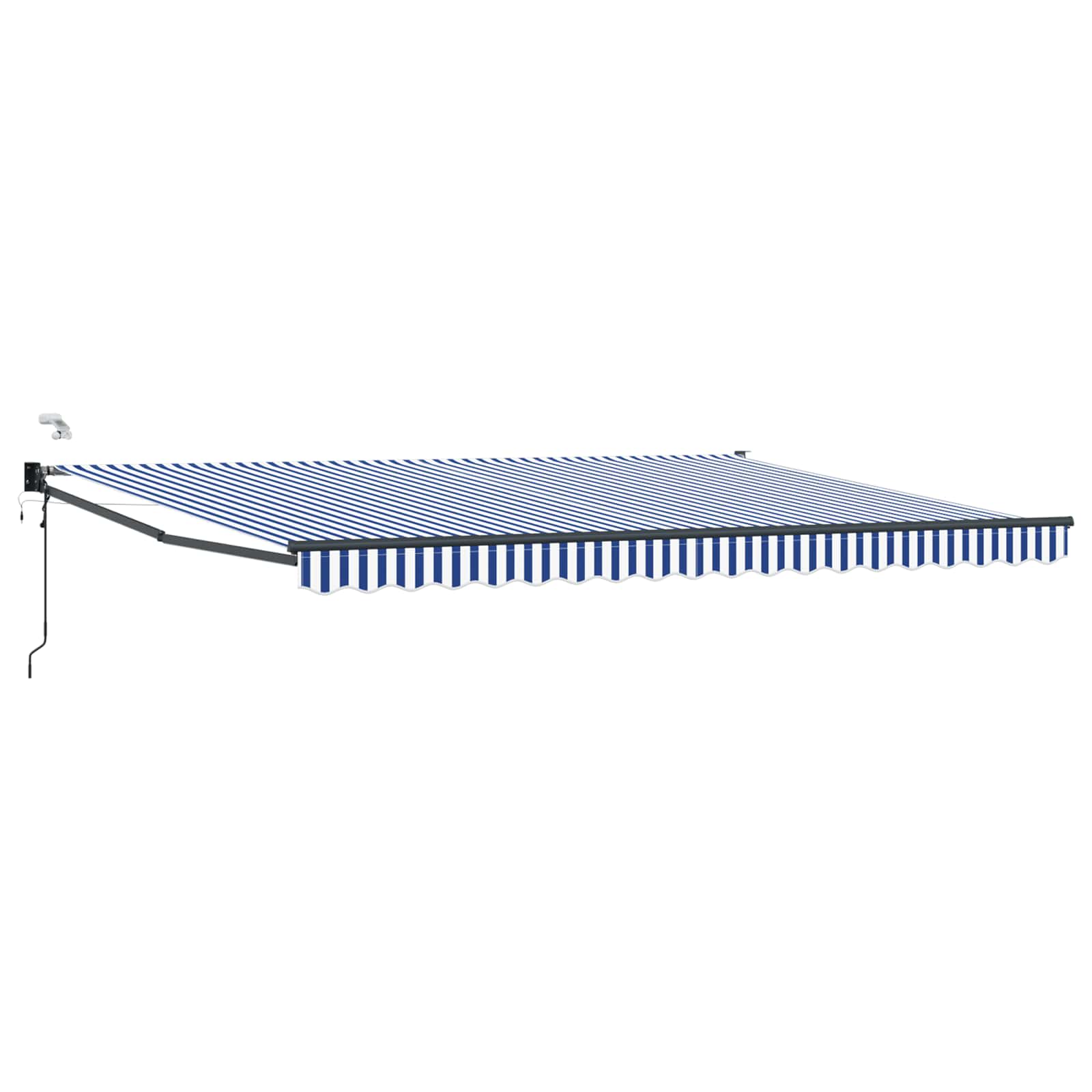 Tettuccio Elettrico Retrattile Blu e Bianco 5 x 3 m | homemem39