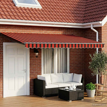 Tettuccio Elettrico Retrattile Arancione e Marrone 5 x 3 m | homemem39