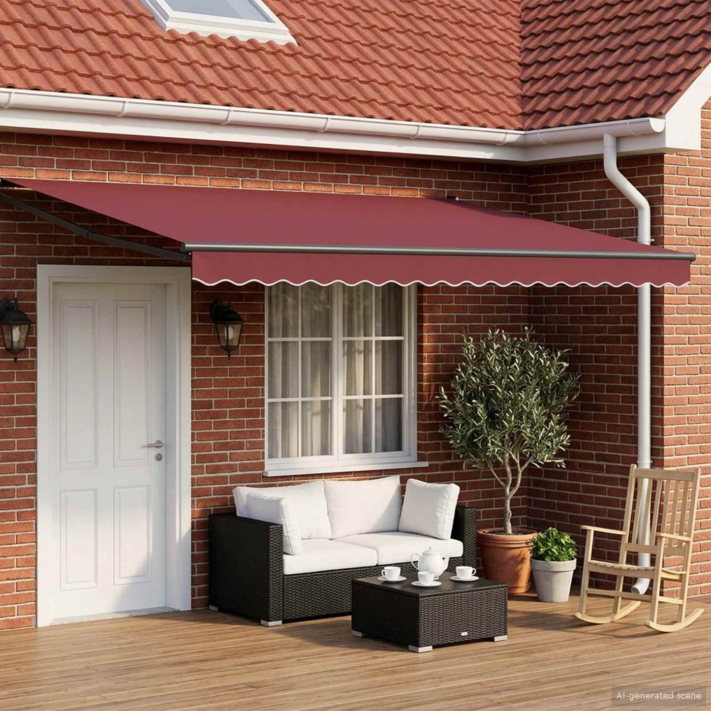 Tettuccio Elettrico Retrattile Rosso Borgogna 5 x 3 m | homemem39