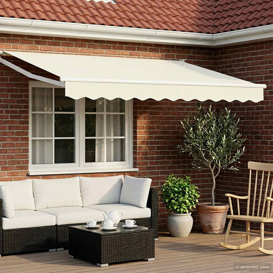 Tettuccio Elettrico Retrattile Crema e Bianco 2,5 x 2 m | homemem39