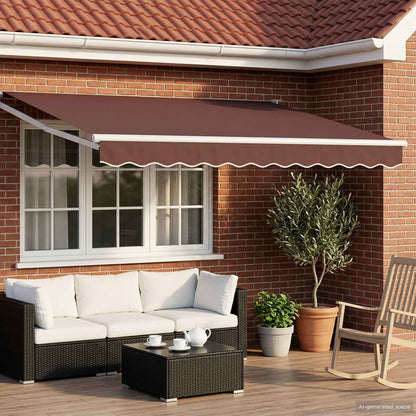 Tettuccio Elettrico Retrattile Marrone e bianco 2,5 x 2 m | homemem39