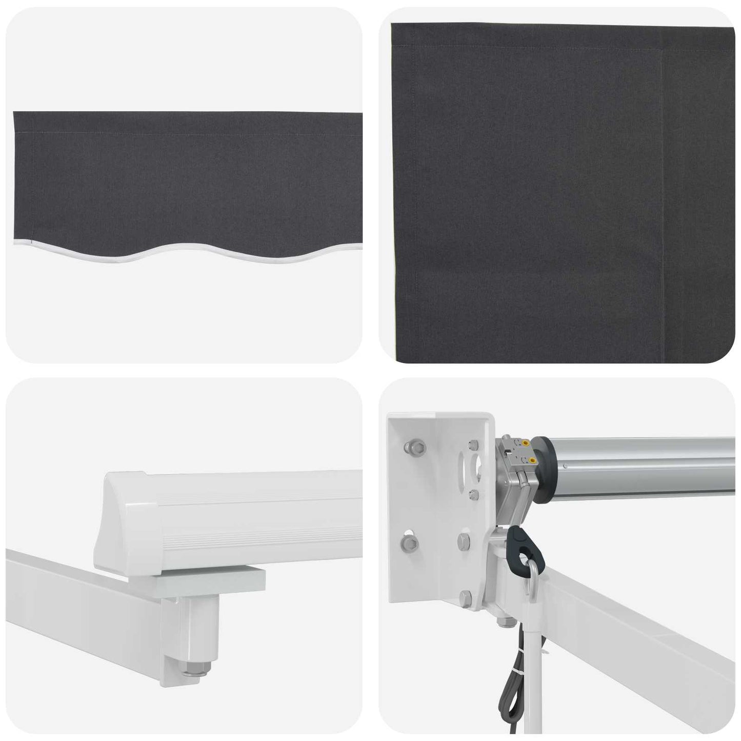 Tettuccio Elettrico Retrattile Antracite e Bianco 3,5 x 2 m | homemem39