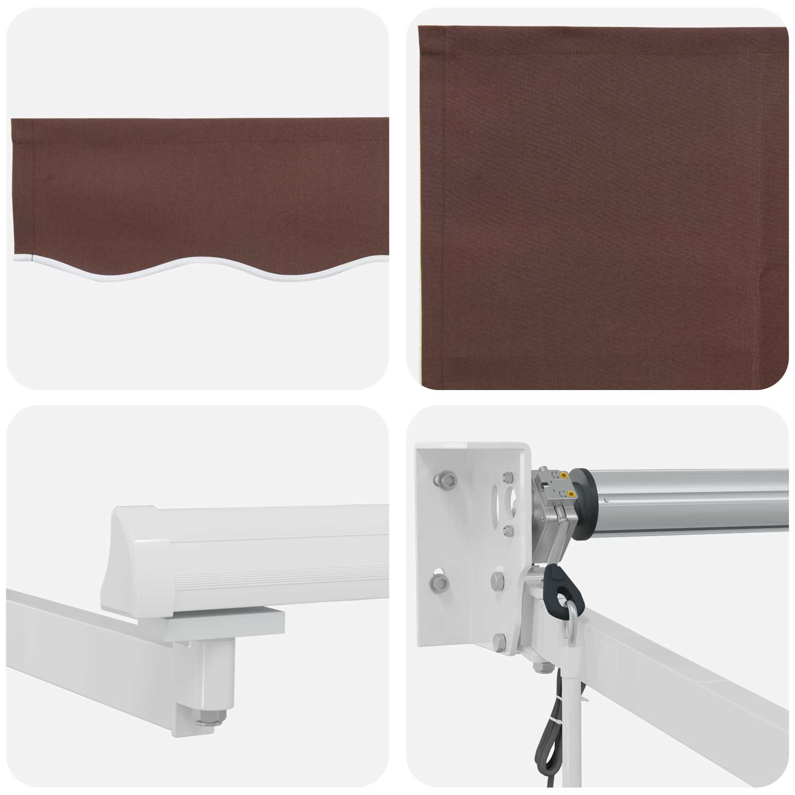 Tettuccio Elettrico Retrattile Marrone e bianco 3,5 x 2 m | homemem39
